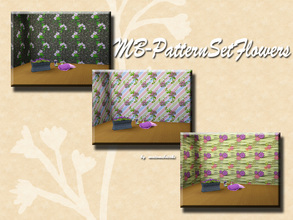 Sims 3 — MB-PatternSetFlowers by matomibotaki — Little set with 3 floral pattern with several color areas to change, to
