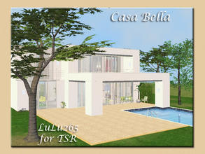 Sims 2 — Casa Bella  by Lulu265 — Casa Bella is a small modern home , plain white outside and boldly decorated inside. It