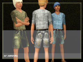 Sims 3 — T-short Grunge Teen by bukovka — T-shirt for the teenager. Three variants of coloring. It is recoloured on one