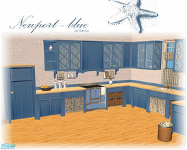 Sims 2 — The Newport-Kitchen blue  by Sasilia — A blue Recol of the Newport-Kitchen. Please note: please re-download the
