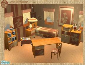 Sims 2 — Little Thinker Chocolate TC34 by Eisbaerbonzo — Chocolate childroom based on Nofrills meshes and textures served