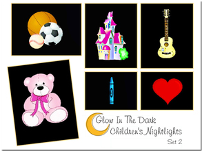 Sims 3 — Glow In The Dark Children's Nightlights, Set 2 by Pinecat — These glow in the dark friends will keep your