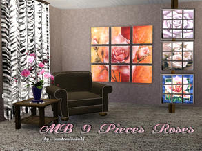 Sims 3 — MB-9PiecesRoses by matomibotaki — MB-9PiecesRoses, new mesh with a painting in 9 pieces, all with different