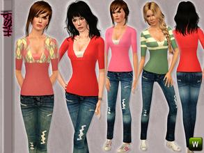 Sims 3 — Hasel Set 50_1 by hasel — Hasel Set 50_1 hasel@tsr.. 4 recolorable palettes.. 3 different styles.. Enjoy..