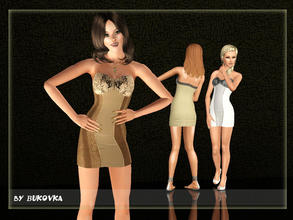 Sims 3 — Dress  Incendiary evening Female by bukovka — Official dress for women. Three versions of coloring. Repainting