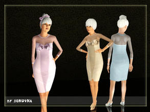 Sims 3 — Dress  Incendiary evening Female Elder by bukovka — Official dress for elderly ladies. Three versions of