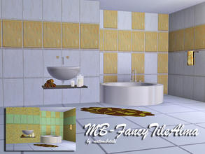 Sims 3 — MB-FancyTileAlma by matomibotaki — MB-FancyTileAlma, modern bathroom tile with 2 recolorable areas, by