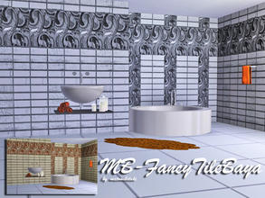 Sims 3 — MB-FancyTileBaya by matomibotaki — MB-FancyTileBaya, bathroom tile with 3 recolorable areas, for a special