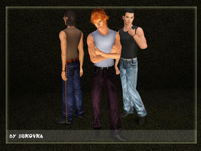 Sims 3 — Bottom Pants Jeans A Fashion Street 02 by bukovka — Pants for males. Three variants of coloring. A repaint on