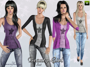 Sims 3 — Beauty Girl by sims2fanbg — .:Beauty Girl:. Items in this Set: Top in 3 recolors,Recolorable,Launcher Thumbnail.
