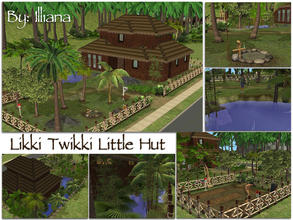 Sims 2 — Likki Twikki Family Home by Illiana — Fun little family hut for your island simmies to live in! Includes 2 beds,
