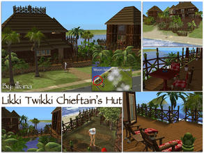 Sims 2 — Likki Twikki Chieftain Hut by Illiana — What\'s a village without a chieftain to manage it? This beach lot is on