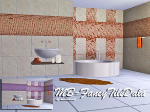 Sims 3 — MB-FancyTileDala by matomibotaki — MB-FancyTileDala, modern bathroom tile with 3 recolorable areas, by