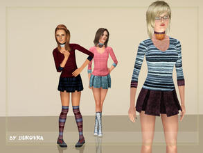 Sims 3 — College Dress Female by bukovka — Clothing for female. Three versions of staining. Repainting of the three