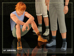Sims 3 — Suede Shoes Male by bukovka — Suede Boots for men. Three versions of staining. Painting on the three channels.