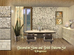 Sims 3 — Decorative Stone and Brick Patterns Set by ung999 — This set includes one brick and three stone patterns which