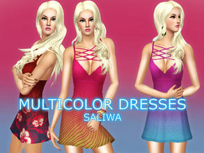 Sims 3 — Multi Color Summer Dress  by saliwa — Multi Color Summer Dresses for Everyday and Formal Clothing. Recolor this