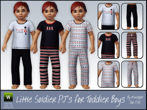 Sims 3 — Little Soldier Pyjamas for Toddler Boys by minicart — Cute and snuggly soldier themed pyjamas for toddler boys.