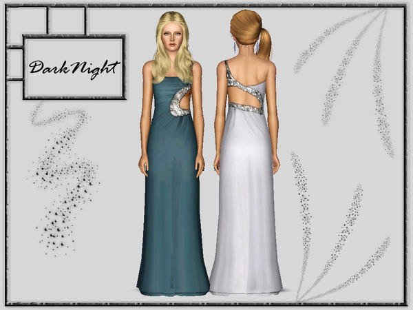 Sims 3 — Evening Gown by DarkNighTt — Custom mesh by me. 1 Recolorale Part. 3 Color included.