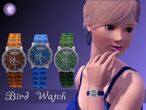 Sims 3 — D2DBlue Bird Watch by D2Diamond — Lovely lady's watch with a gemstone bird design. Come in three different color