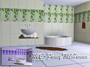 Sims 3 — MB-FancyTileHanna by matomibotaki — MB-FancyTileHanna, modern tile wall pattern in 2 variations and 3