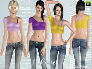 Sims 3 — 1 Love by sims2fanbg — .:1 Love:. Items in this Set: Top in 3 recolors,Recolorable,New mesh,Launcher Thumbnail.