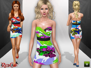 Sims 3 — Spring Dress 001 by RedCat — Game Mesh. 3 Styles. Not Recolorable. ~RedCat