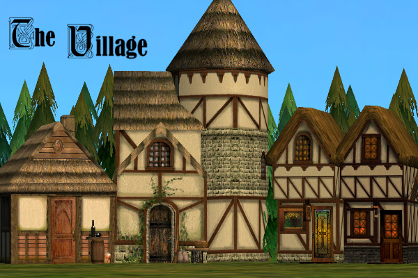 Sims 2 — Medieval Village by arenaria — I originally designed these to re-create the village of Bree in the Lord Of The