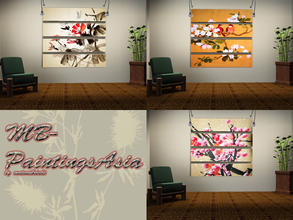 Sims 3 — MB-PaintingsAsia by matomibotaki — MB-PaintingsAsia, 3 paintings in traditional chinese art, lovely and