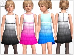 Sims 3 — ~Layered Ombre dress~ by Icia23 — Layered dress for your girls. Hand-painted 4 recolor-ables palettes (not
