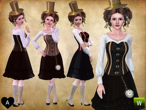 Sims 3 — Steampunk outfit with pocket watch by agapi_r — A nice Steampunk outfit for your sim with a pocket watch