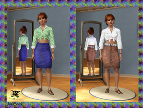 Sims 3 — Button Up Jean Skirt by JeziBomb — Button Up Jean Skirt by JeziBomb