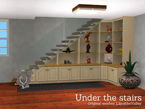 Sims 2 — Under the Stairs Shelving by Angela — Lilyofthevalley's Under the stairs shelving converted for Sims2. Please