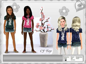 Sims 3 — TG101_CF Bloom Top 017 by trunksgirl101 — Child female A and F spring bloom top. 2 recolorable parts.