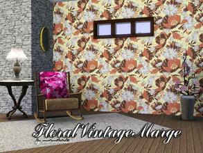 Sims 3 — FloralVintageMarge by matomibotaki — Floral pattern with 3 recolorable areas, to find under Theme, by