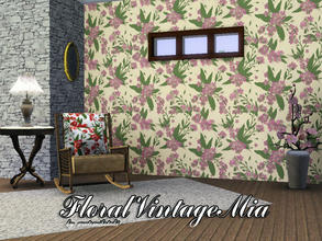 Sims 3 — FloralVintageMia by matomibotaki — Floral pattern with 3 recolorable areas, to find under Theme, by