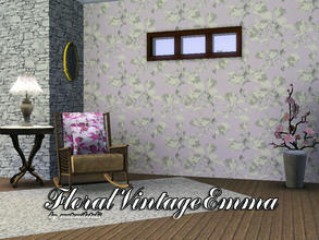 Sims 3 — FloralVintageEmma by matomibotaki — Floral pattern with 3 recolorable areas, to find under Theme, by
