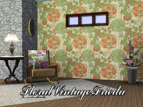 Sims 3 — FloralVintageFrieda by matomibotaki — Floral pattern with 3 recolorable areas, to find under Theme, by