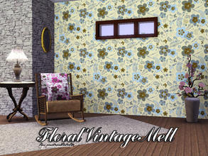Sims 3 — FloralVintageMell by matomibotaki — Floral pattern with 3 recolorable areas, to find under Theme, by