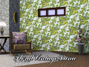 Sims 3 — FloralVintageLana by matomibotaki — Floral pattern with 3 recolorable areas, to find under Theme, by