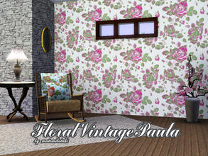 Sims 3 — FloralVintagePaula by matomibotaki — Floral pattern with 3 recolorable areas, to find under Theme, by