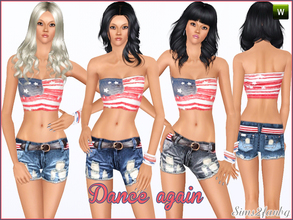 Sims 3 — Dance again by sims2fanbg — .:Dance again:. Items in this Set: Top in 3 recolors,Recolorable,Launcher Thumbnail.