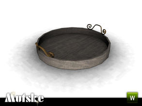 Sims 3 — Outdoor Aria Round Tray by Mutske — 2 recolorable parts. Environment 1. Made by Mutske@TSR. TSRAA.