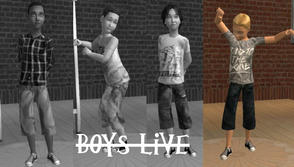 Sims 2 — BoysLiveS7Bone by rissabeme — S7Bone Graphic Tee , Jean Shorts , Converse
