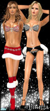 Sims 2 — Christmas Lingerie by Siluetta — A red Christmas lingerie from a Victoria Secret Fashion Show and a black and
