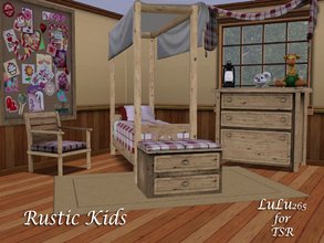 Sims 3 — Rustic Kids  bedroom by Lulu265 — Now your Sim kids can go rustic as well, 6 new meshes by me. Set consists of