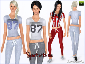 Sims 3 — Sport with me by sims2fanbg — .:Sport with me:. Items in this Set: Top in 3 recolors,Recolorable,Launcher