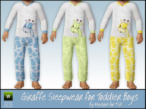Sims 3 — Giraffe Sleepwear for Boy Toddlers by minicart — Cute giraffe sleepwear for boy toddlers. Three variations