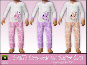 Sims 3 — Giraffe Sleepwear for Girl Toddlers by minicart — Cute giraffe sleepwear for girl toddlers. Three variations
