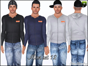 Sims 3 — 12 by sims2fanbg — .:12:. Items in this Set: Sweatshirt in 3 recolors,Recolorable,Launcher Thumbnail. Jeans in 3